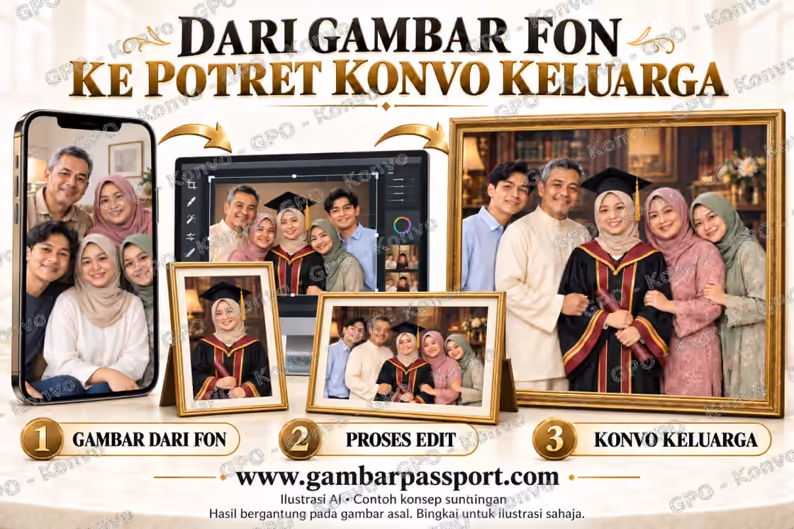 Ilustrasi aliran suntingan konvo keluarga lima orang dengan contoh bingkai